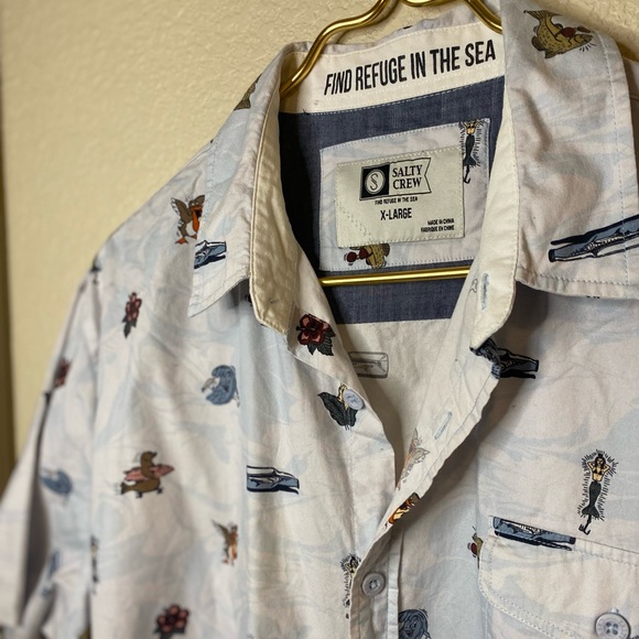 Salty Crew Bonzarelly Blue Icon Short Sleeve Button Up - Picture 2 of 8